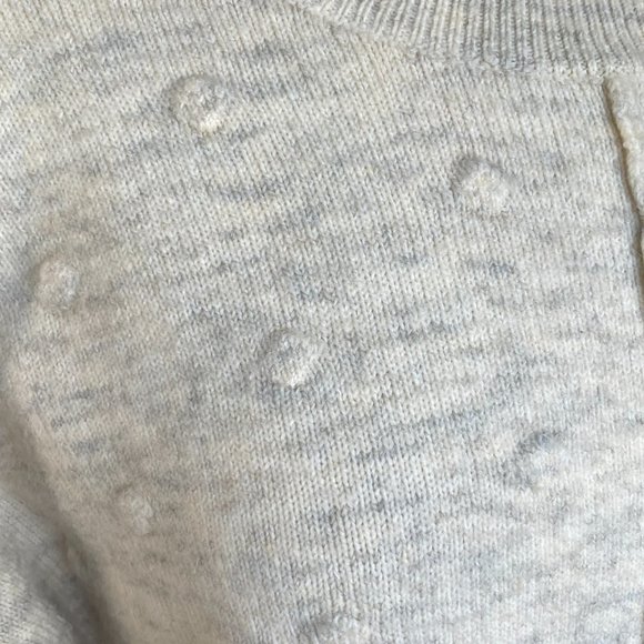 William Rast Alpaca Blend Back V-Neck Oatmeal Popcorn Polka Dot Sweater-XS - Picture 4 of 12